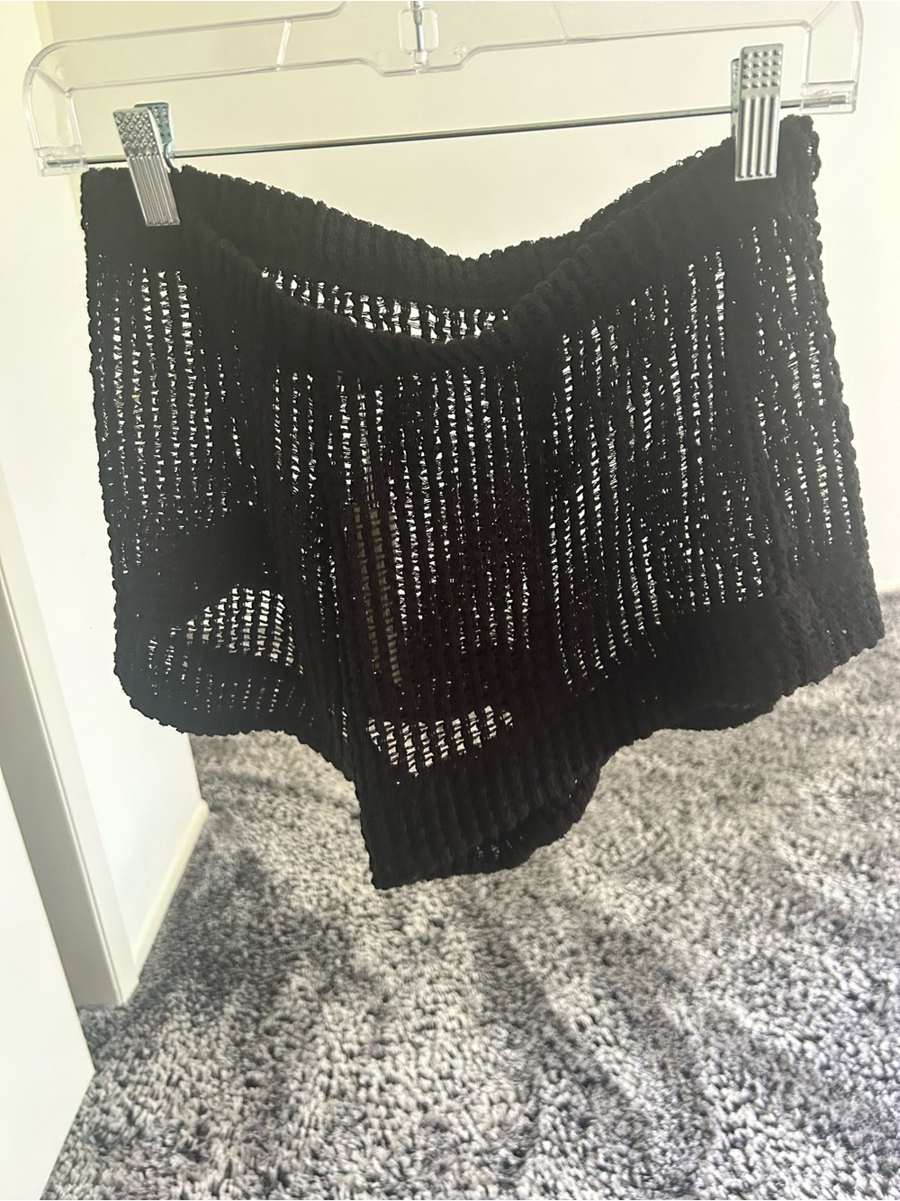 Kyla Short Black Crochet Mini Short